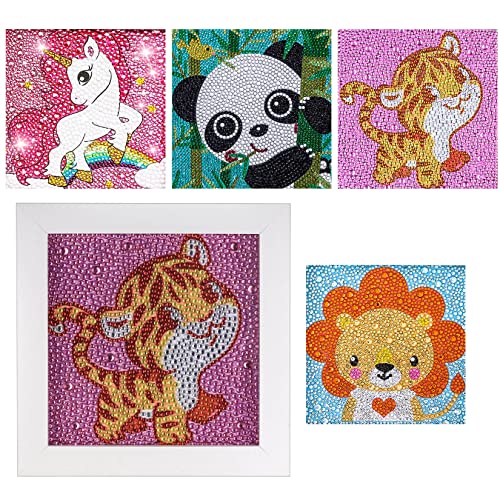 pzihao 4 Stück 5D DIY Diamond Painting Set, Diamant Painting Bilder Malen nach Zahlen Zubehor Stickerei Gemälde für Kinder Mädchen Erwachsene Home Wand Decor - 15x15cm von pzihao