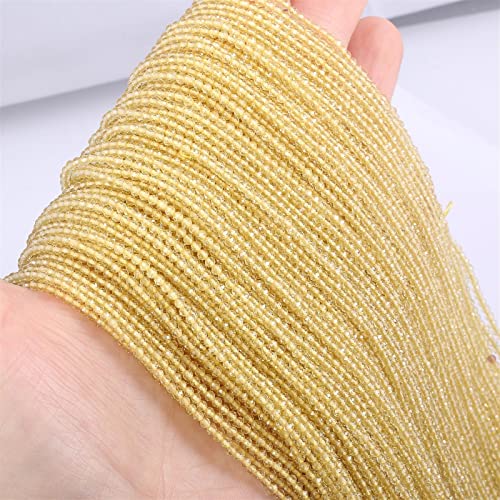 qianho 2–3 mm lose Natursteinperlen für Schmuckherstellung, DIY, Armband, Halskette, Perlensortiment (Farbe: Gelb, Artikeldurchmesser: 2 mm) von qianho