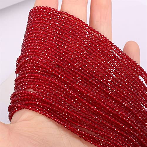 qianho 2–3 mm lose Natursteinperlen für Schmuckherstellung, DIY, Armband, Halskette, Perlensortiment (Farbe: Rot, Artikeldurchmesser: 2 mm) von qianho