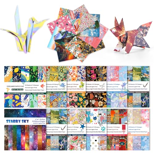 Origami-Papier-Set, 15,2 cm, quadratisch, doppelseitig, Farbe, lebendige Farben, leicht zu falten, Papier-Set, Bastelarbeiten, Papier, Kunst, Kreativität, 12 verschiedene Packungen von qianshan