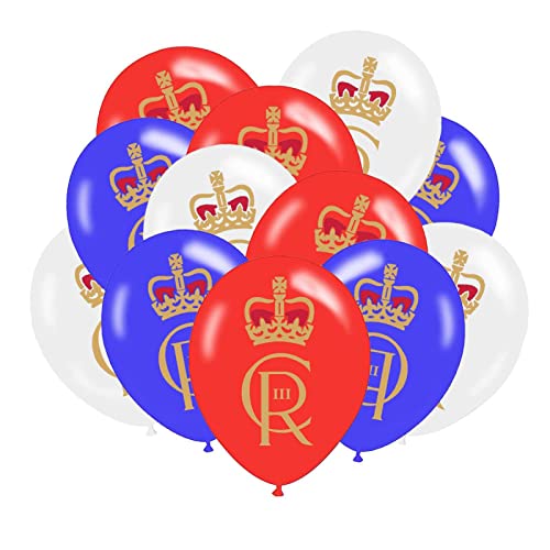 qingfeitai König Charles Krönungsballons - 12 Latexballons für Zuhause,2023 Karl III. Krönungs-Souvenir, 12-Zoll-Ballon für königliche Themenparty von qingfeitai