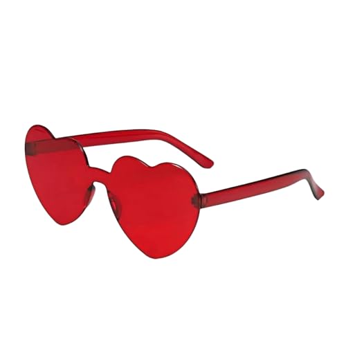 qinqilanqi-S Retro Randlose Herzbrillen Herzförmige Partybrille Hochzeitsfeier Herzbrillen(Rot) von qinqilanqi-S