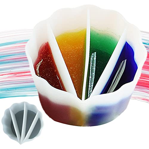 Silikon Split Pouring Cups | Silikonfarbe Ausgießbecher – Mehrkanal-Split-Becher für Acrylfarbe, Harz, Ausgießen, DIY-Herstellung, Harzkunst, Zeichnung von qiyifang