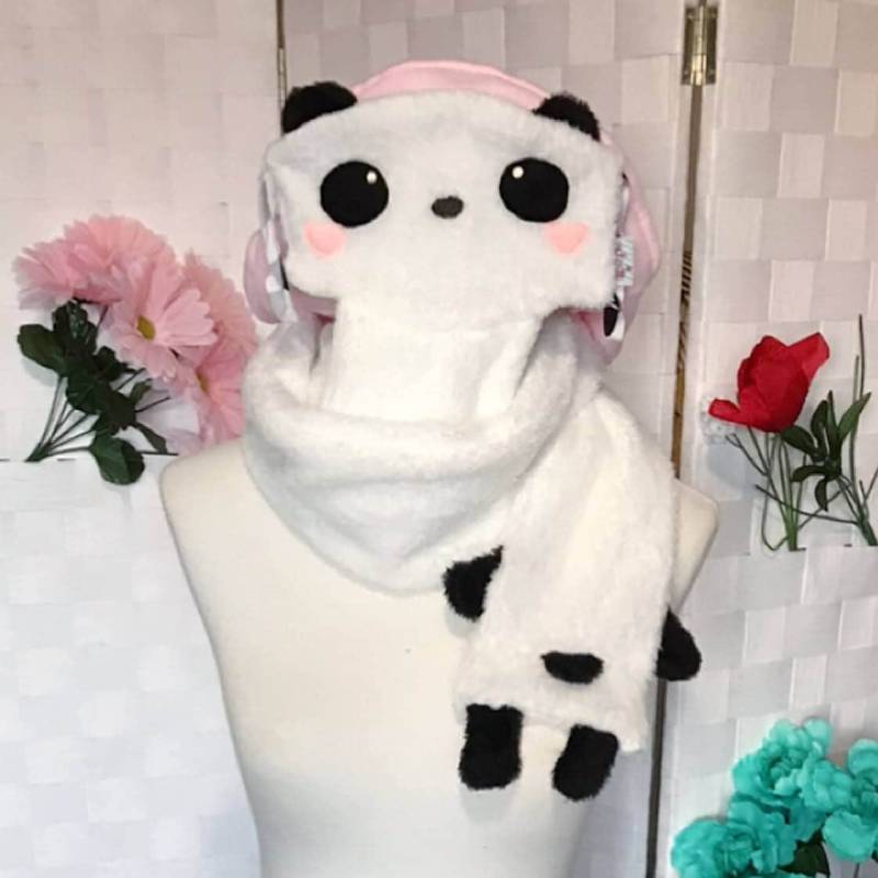 Fuzzy Bär Maske Schal | Schal, Maske, Cosplay Tiermaske, Panda Schal von qtpill