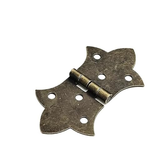 Rillenkugellager aus Chromstahl 24 stücke Schrank Scharniere Antike Bronzem Goldene Blume DIY Möbel Hardware 6 Löcher Eisen Schublade Tür Und Schrauben(Bronze) von quetwef