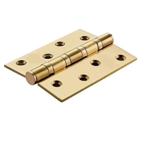 Rillenkugellager aus Chromstahl Edelstahl Tür Scharniere Holztür Solide Stumm Lager Scharnier Türen Hardware Pinsel Stahl Gold Grün Bronze Elfenbein Weiß Option(HY10-6 1pc 4 Inch) von quetwef