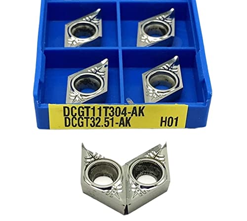 Zubehör für Drehmessermaschinen mit hoher Zähigkei 10 STÜCKE DCGT11T302 DCGT11T304 DCGT11T308 AK H01 Aluminium-drehmaschine Werkzeug Interne CNC Drehen Werkzeug Aluminium Schneidwerkzeug(DCGT11T304 AK von quetwef