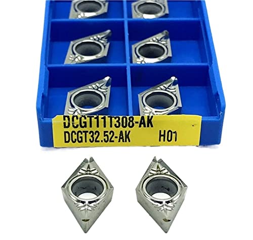 Zubehör für Drehmessermaschinen mit hoher Zähigkei 10 stücke DCGT070204 DCGT070208 DCGT11T304 DCGT11T308 AK H01 Aluminium Interne Drehen Werkzeug(DCGT11T308 AK H01) von quetwef