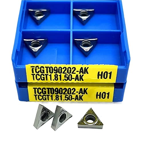 Zubehör für Drehmessermaschinen mit hoher Zähigkei 10PCS TCGT090202 TCGT090204 TCGT090208-AK H01 Interne Drehen Werkzeug Aluminium Drehmaschine Werkzeug(TCGT090202 AK H01) von quetwef