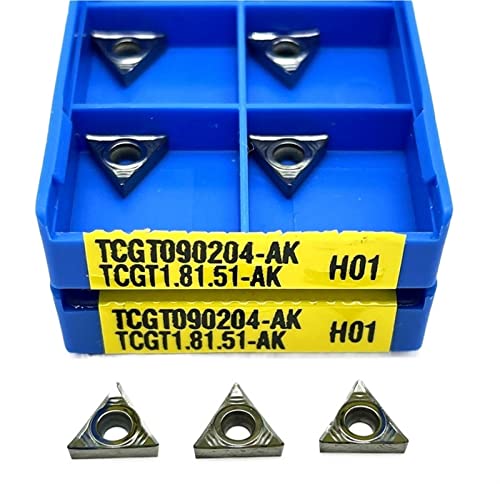 Zubehör für Drehmessermaschinen mit hoher Zähigkei 10PCS TCGT090202 TCGT090204 TCGT090208-AK H01 Interne Drehen Werkzeug Aluminium Drehmaschine Werkzeug(TCGT090204 AK H01) von quetwef