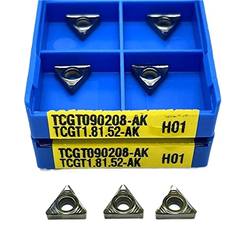 Zubehör für Drehmessermaschinen mit hoher Zähigkei 10PCS TCGT090202 TCGT090204 TCGT090208-AK H01 Interne Drehen Werkzeug Aluminium Drehmaschine Werkzeug(TCGT090208 AK H01) von quetwef