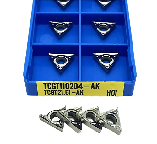 Zubehör für Drehmessermaschinen mit hoher Zähigkei 10PCS TCGT110204 TCGT16T302 TCGT16T304 TCGT16T308 Aluminium Interne Drehen Werkzeug Drehmaschine Drehen(TCGT110204 AK H01) von quetwef