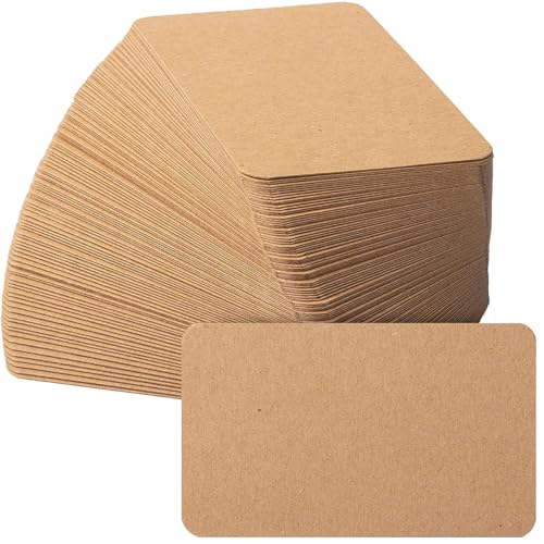 200 Stück Blanko Kraftpapier Karten, Karteikarten Blanko Papier Karten, Visitenkarten Papier, Lernkarten Memory Karten, Postkarten zum Selbstgestalten für Mitteilungs Gedächtnis (Braun) von qufzdopv