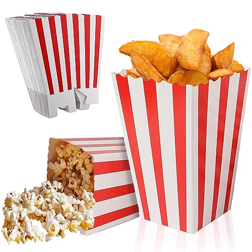 30 Stücke Popcorn Boxen,Kleine Gestreift Popcorn Tüten, Papier Candy Bar Tüte, Party Papiertüte, Snackbox für Startseite, Hochzeit, Filmabend oder Party von qufzdopv