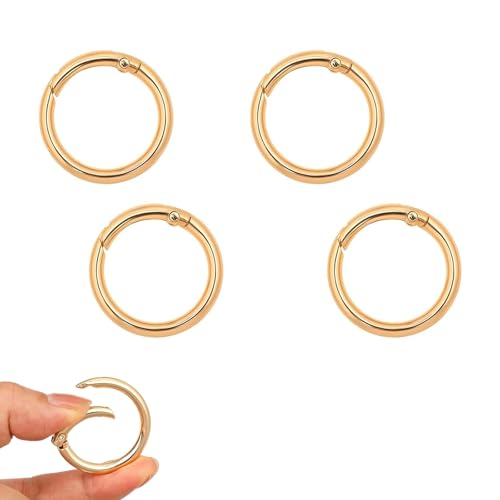 Feder-O-Ring-Clip für Geldbörsenriemen, 2,5 cm, rund, Schnappclip, Schlüsselringe für Taschen, Geldbörsen, Autoschlüssel, Ringe, Ersatz (4 Stück) von qufzdopv