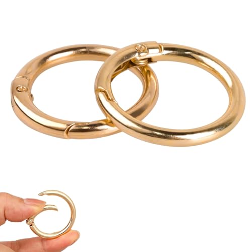 Feder-O-Ring-Clip für Geldbörsenriemen, 2,5 cm, runder Schnappclip, Schlüsselanhänger für Taschen, Geldbörsen, Autoschlüssel, Ringe, Ersatz (2) von qufzdopv