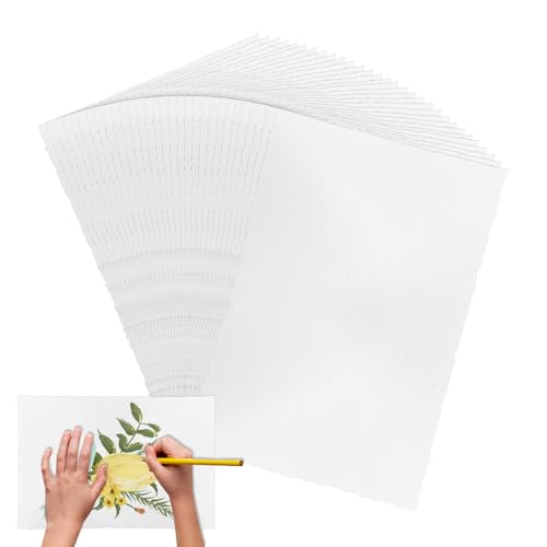 quiodok 20 Blätter Büttenpapier 300 GSM Weiß Handgeschöpftes Papier Baumwollpapier Dickes Handgeschöpftes Aquarellpapier Mit Büttenrand 28 * 19cm für Zeichnen Skizzieren Schreiben DIY Handwerke von quiodok