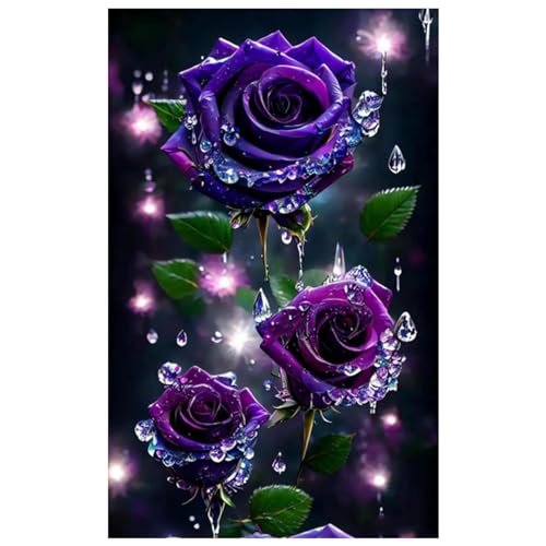 quiodok Diamond Painting Rose Diamant Painting Bilder 5D Diamond Painting Gefrorene Rose Diamant Painting DIY Cross Stickerei Malerei Kits für Wohnzimmer Schlafzimmer Wand Dekoration (30 x 40 cm) von quiodok