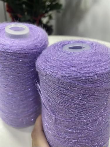 qxdzzj 250 g weiches, natürliches, buntes Plüsch-Mohair-Woll-EIS-Seiden-Paillettengarn zum Stricken, Weben, Häkeln, Stricken, Nähgarn von qxdzzj