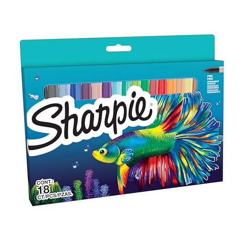 Sharpie-Permanentmarker-Set | Sonderserie mit verschiedenen Farben | feine Spitze | 18 Markierstifte | Set für den Schulanfang von rOtring