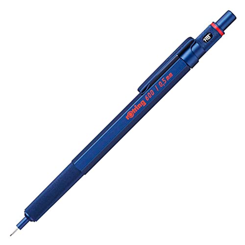 rOtring 600 Druckbleistift | 0,5 mm | Blau | Ergonomisches Vollmetallgehäuse von rOtring