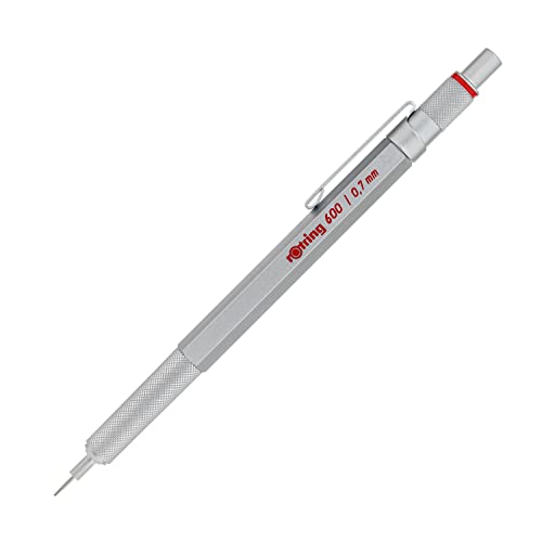 rOtring 600 Druckbleistift | 0,7 mm | Silber | Ergonomisches Vollmetallgehäuse von rOtring