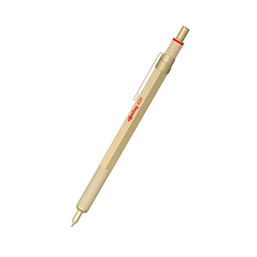 rOtring 600 Kugelschreiber, mittlere Spitze, Schwarze Tinte, Gold Schaft, nachfüllbar von rOtring