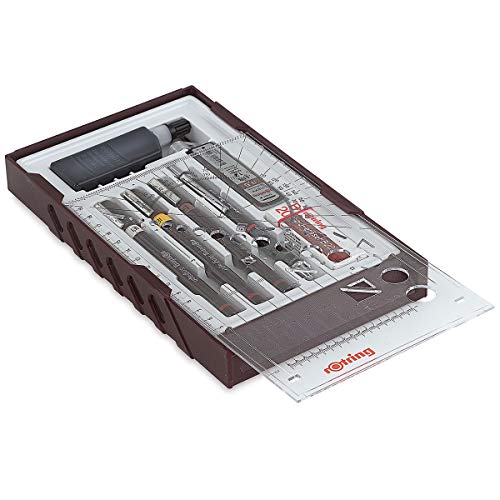 rOtring Isograph Fineliner College Set | 3 Isograph Tuschefüller (0,25 mm, 0,35 mm und 0,50 mm), Tikky Druckbleistift (0,5mm) und Zubehör von rOtring