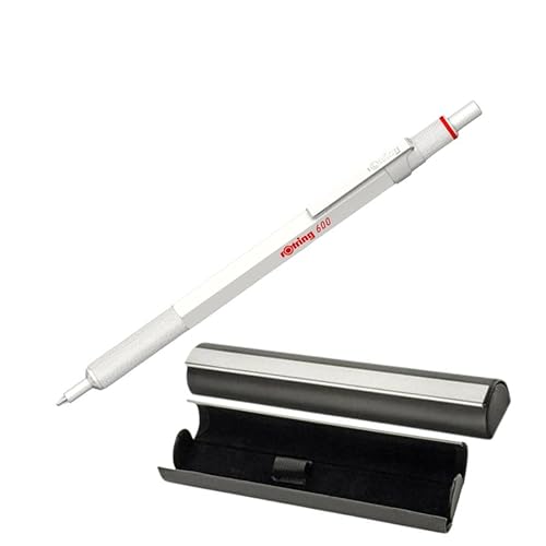 rOtring Professioneller 600er Kugelschreiber mit elegantem Etui mit Magnetverschluss, Metall, Perlweiß, schwarze Tinte, mittlere Spitze von rOtring