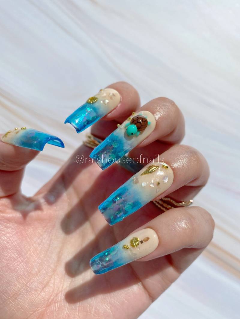 Drücken Sie Auf Die Nägel, 3D Nailart, Künstliche Handgemachte Glitzernägel, Süße Nägel von raishouseofnails