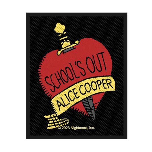 ALICE COOPER Woven Patch Schools Out Nue offiziell Schwarz Mittel von razamataz