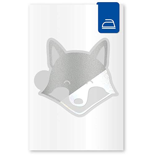 reflexsticker Bügelbild | Motive für Kinder in 6 Farben | Reflektoren zum Aufbügeln | metallic-matt | stark reflektierend für Textilien und Kleidung (Fuchs, silber) von reflecto