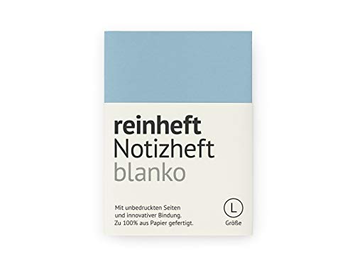 reinheft Notizheft blanko mit flexiblem Softcover Umschlag und 64 Seiten Inhalt, nachfüllbar, Größe L (Blau, L - Din A5) von reinheft