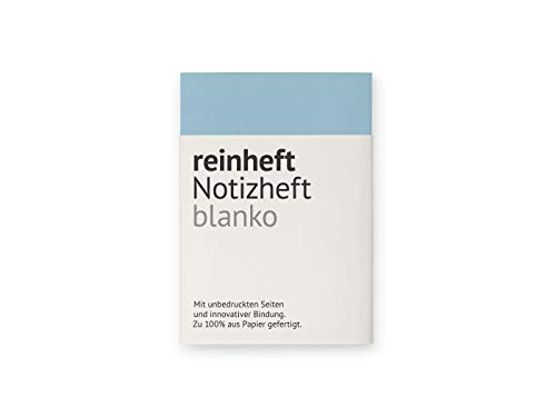 reinheft Notizheft blanko mit flexiblem Softcover Umschlag und 64 Seiten Inhalt, nachfüllbar, Größe M (Blau, M - Din A6) von reinheft