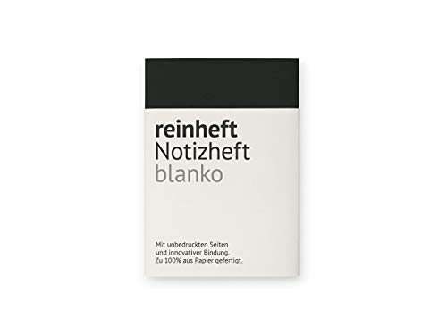 reinheft Notizheft blanko mit flexiblem Softcover Umschlag und 64 Seiten Inhalt, nachfüllbar, Größe M (Schwarz, M - Din A6) von reinheft