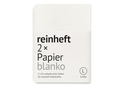 reinheft Papier blanko zum Auswechseln für reinheft Umschlag Größe L, 2 x 64 Seiten (L - Din A5) von reinheft