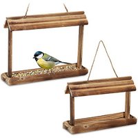 2 relaxdays Vogelfutterspender braun von RELAXDAYS