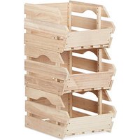 3 relaxdays Stapelkisten Holz braun 27,5 x 38,0 x 20,0 cm von RELAXDAYS