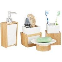 relaxdays Badaccessoires-Set braun von RELAXDAYS