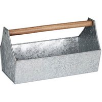 relaxdays Blumenkasten Metall silber rechteckig 36,0 x 20,0 cm von RELAXDAYS