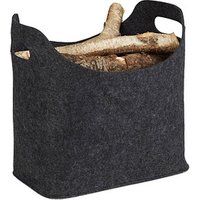 relaxdays Kaminholztasche 20,0 l anthrazit 40,0 x 23,0 x 39,5 cm von RELAXDAYS