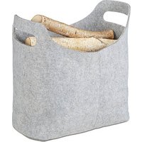 relaxdays Kaminholztasche 20,0 l hellgrau 40,0 x 23,0 x 39,5 cm von RELAXDAYS