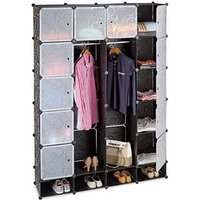 relaxdays Kleiderschrank, 10021977_46 schwarz, transparent 145,0 x 36,5 x 198,0 cm von RELAXDAYS