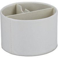 relaxdays Stiftehalter creme Lederimitat 3 Fächer 16,0 x 16,0 x 11,5 cm von RELAXDAYS