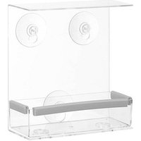 relaxdays Vogelfutterspender transparent 15,0 x 7,5 x 16,5 cm von RELAXDAYS