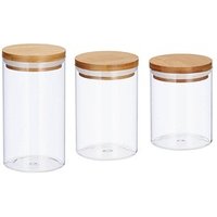 relaxdays Vorratsdosen-Set 13,0/15,0/18,0 cm hoch transparent 0,5/0,7/1,0 l, 1 Set von RELAXDAYS