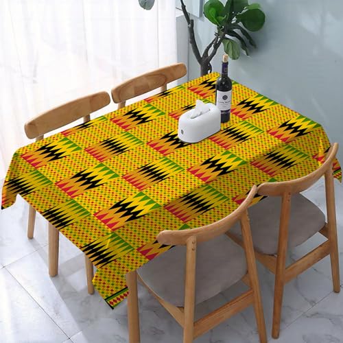 Garten Tischdecken Rechteckig,Life Beauty Red Ghana Afrika African Ashanti Abstract,Fleckschutz Wasserdicht Tischtuch für Draußen Esszimmer,Küche,Garten,Party,Hochzeiten oder Haushalt 137x183cm von reyawdf