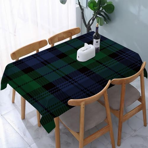 Garten Tischdecken Rechteckig,Park-Familien-Tartan-Plaid. Schottisches Textilmuster.,Fleckschutz Wasserdicht Tischtuch für Draußen Esszimmer,Küche,Garten,Party,Hochzeiten oder Haushalt 137x183cm von reyawdf