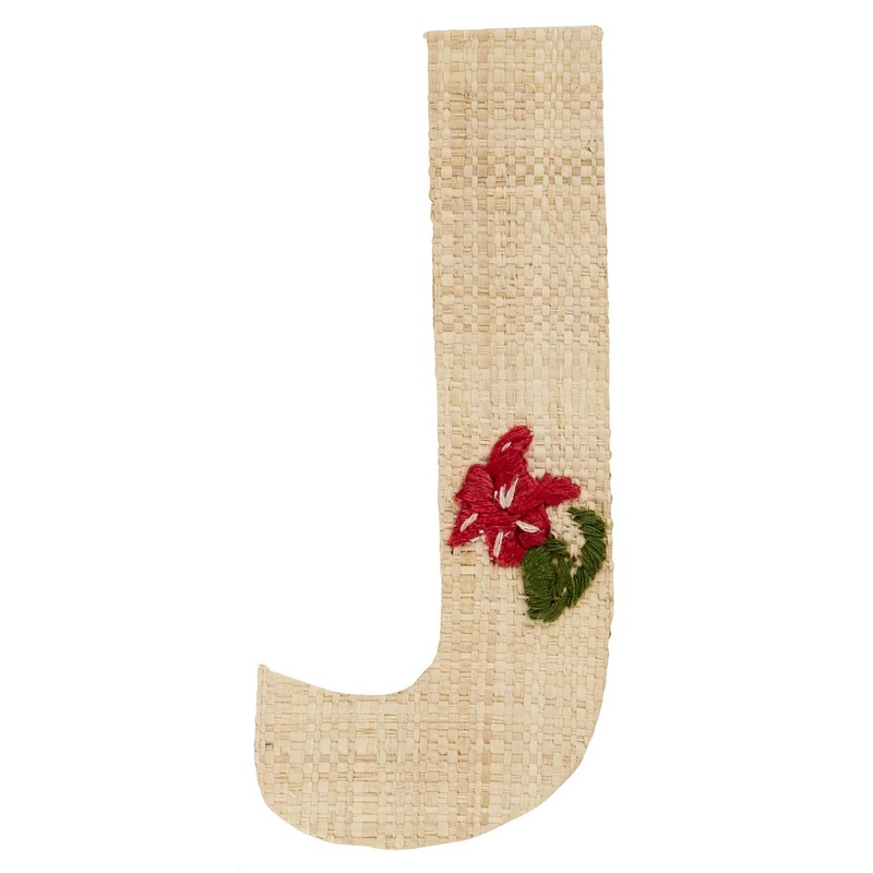 Buchstaben-Sticker J & Blume In Natur von rice