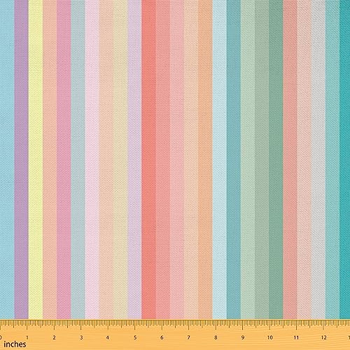 Regenbogen Streifen Stoff durch den Hof,Aquarell Geometrie Streifen wasserdichter Outdoor Stoff,Pastell Farbpaletten Kollektion Stoff,Moderne Kunst Stoff,92x150 Regenbogen Streifen Stoff durch den Hof,Aquarell Geometrie Streifen wasserdichter Outdoor Stoff,Pastell Farbpaletten Kollektion Stoff,Moderne Kunst Stoff,92x150 von richhome